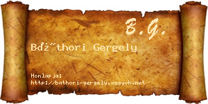 Báthori Gergely névjegykártya